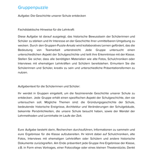 Unterrichtsmaterial „Die Geschichte unserer Schule entdecken“ - Geschichte SEK I