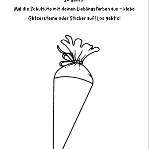 Wir basteln eine Schultüte – Vorlage für Klasse 1 bis