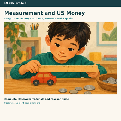 Measurement and US Money – Messen und Geld auf Englisch | Bilingual Mathematik Klasse 2