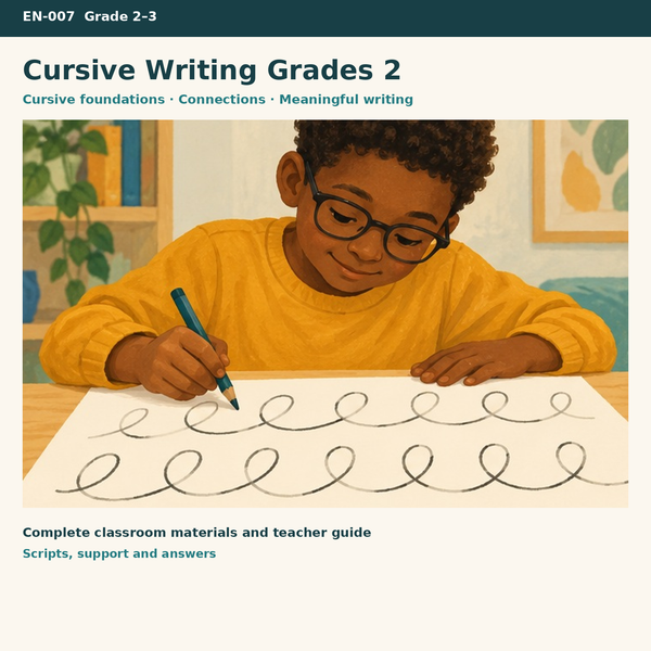 Sparpaket Englisch Schreiben Grade 2–5: Cursive, Narrative, Opinion Writing und Text Evidence – 4 englischsprachige Reihen