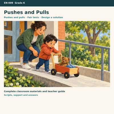 Pushes and Pulls – NGSS Kindergarten – Kräfte und Bewegung auf Englisch | Bilingual Sachunterricht Vorschule/Klasse 1