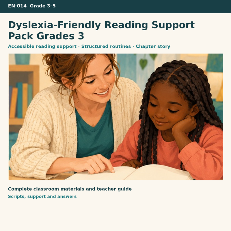 Dyslexia-Friendly Reading Support Pack – Barrierearme Leseförderung auf Englisch – Titelbild