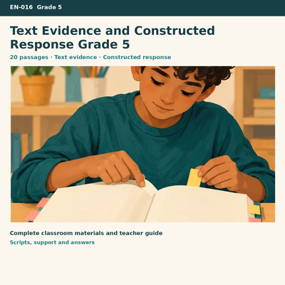 Text Evidence and Constructed Response Grade 5 – Mit Textbelegen antworten auf Englisch | Bilingual Englisch Klasse 5