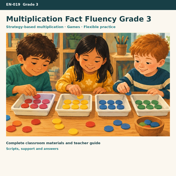 Multiplication Fact Fluency Grade 3 – Einmaleins mit Strategien auf Englisch – Titelbild
