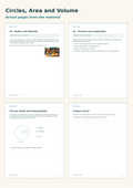 Circles, Area and Volume – Kreis, Fläche und Volumen auf Englisch – Materialvorschau mit Beispielseiten