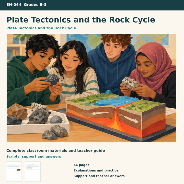 Plate Tectonics and the Rock Cycle – Plattentektonik und Gesteinskreislauf auf Englisch – Titelbild