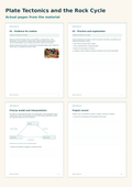 Plate Tectonics and the Rock Cycle – Plattentektonik und Gesteinskreislauf auf Englisch – Materialvorschau mit Beispielseiten
