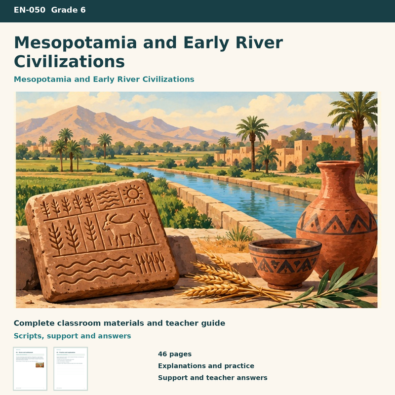 Mesopotamia and Early River Civilizations – frühe Flusskulturen auf Englisch – Titelbild