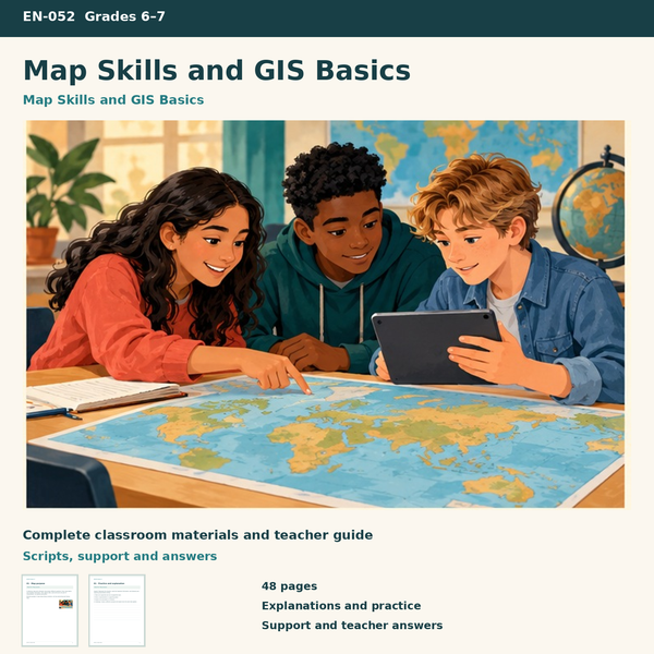 Map Skills and GIS Basics – Karten lesen und GIS-Grundlagen verstehen auf Englisch | Bilingual Erdkunde Klasse 6–7