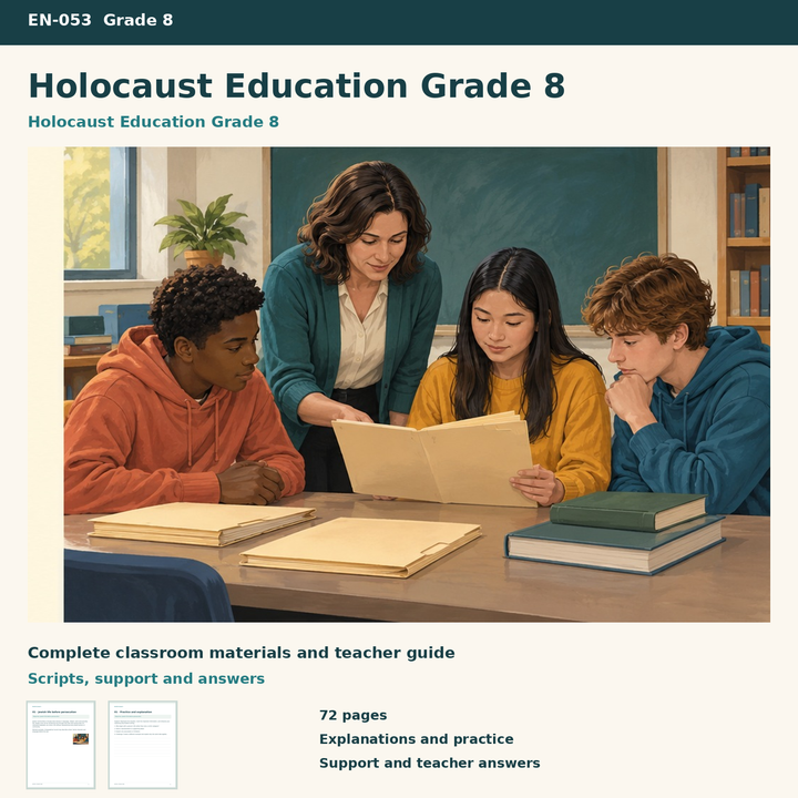 Holocaust Education Grade 8 – Holocaust-Unterricht mit Quellenarbeit auf Englisch – Titelbild