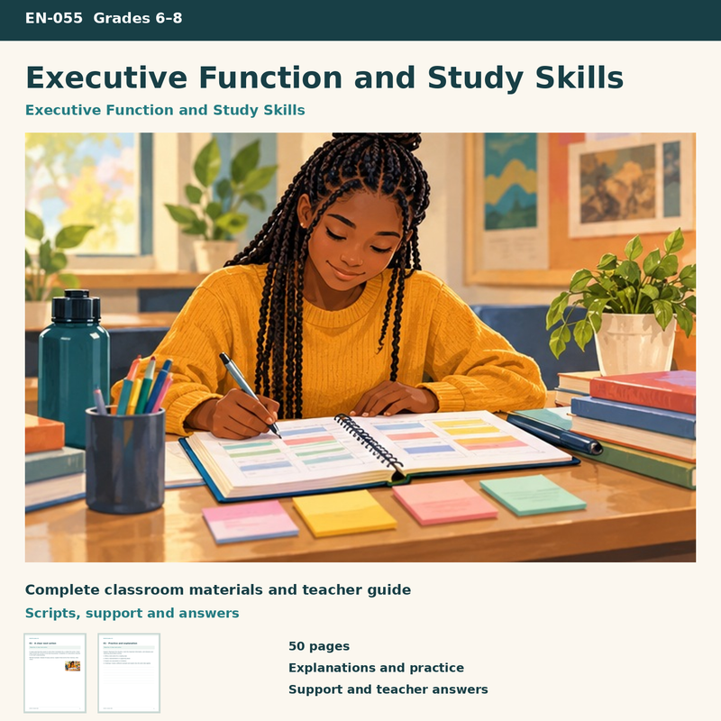 Executive Function and Study Skills – Lernstrategien und Selbstorganisation auf Englisch – Titelbild