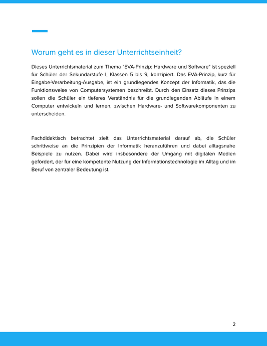 Unterrichtsmaterial „EVA-Prinzip – Hardware und Software“ (Sek I)