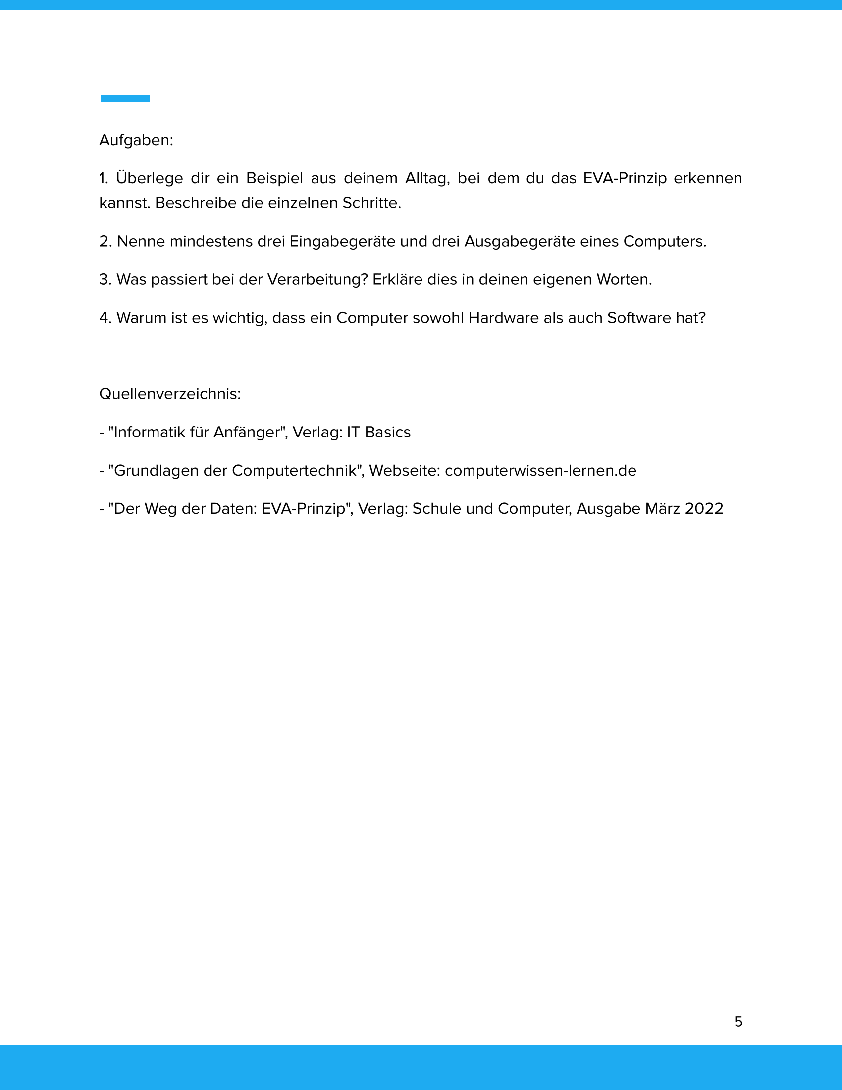 Unterrichtsmaterial „EVA-Prinzip – Hardware und Software“ (Sek I)