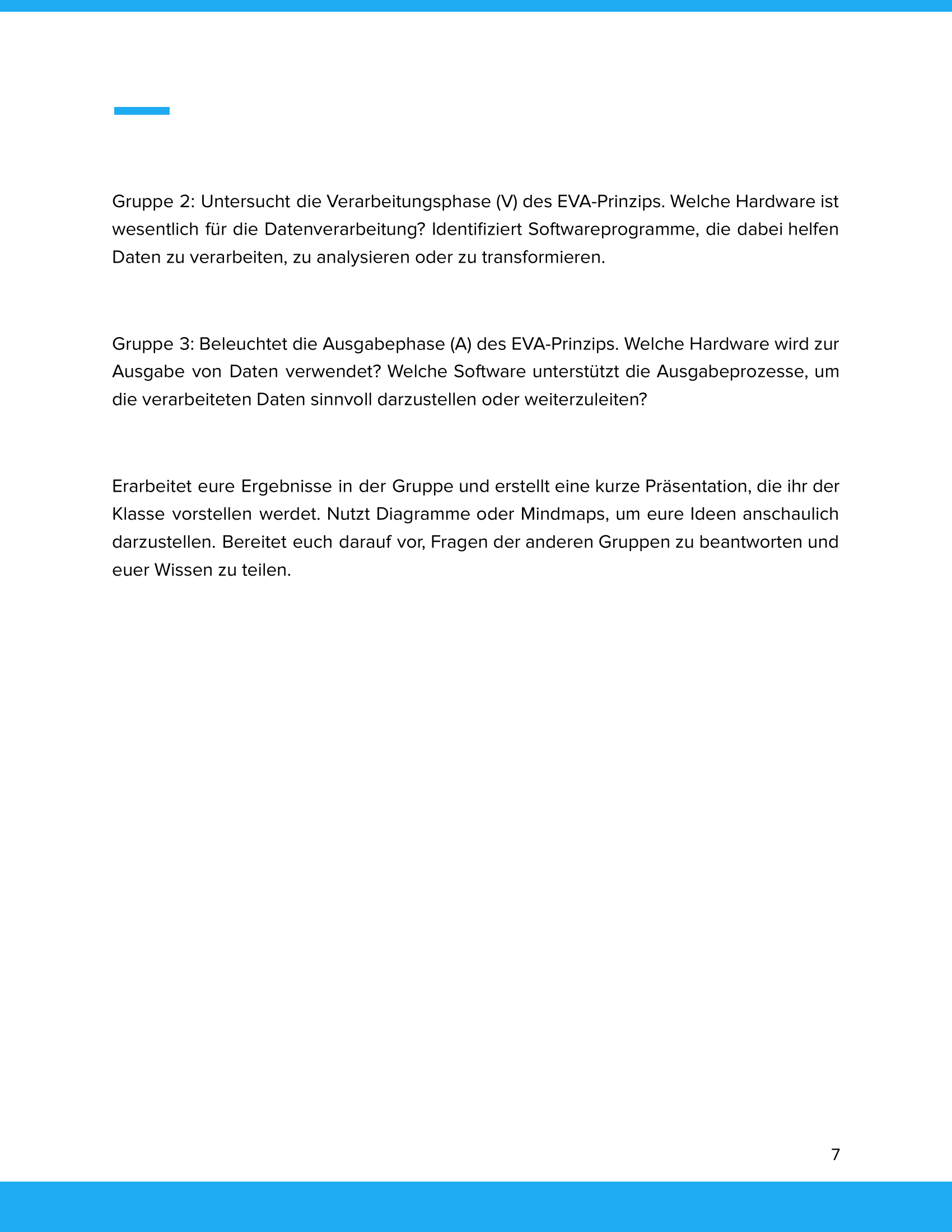 Unterrichtsmaterial „EVA-Prinzip – Hardware und Software“ (Sek I)