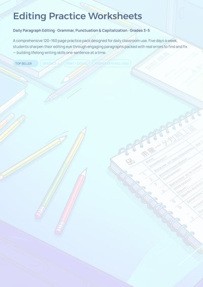 Editing Practice Worksheets | Daily Paragraph Editing Grades 3-5 | Grammar & Punctuation