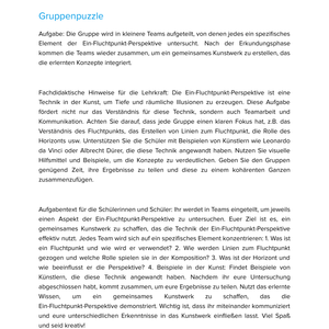 Unterrichtsmaterial „Ein-Fluchtpunkt-Perspektive in der Kunst“ - Kunst SEK I