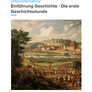 Einführung Geschichte – Die erste Geschichtsstunde Unterrichtsmaterial Geschichte SEK I