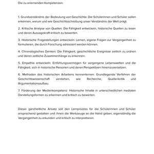 Einführung Geschichte – Die erste Geschichtsstunde Unterrichtsmaterial Geschichte SEK I