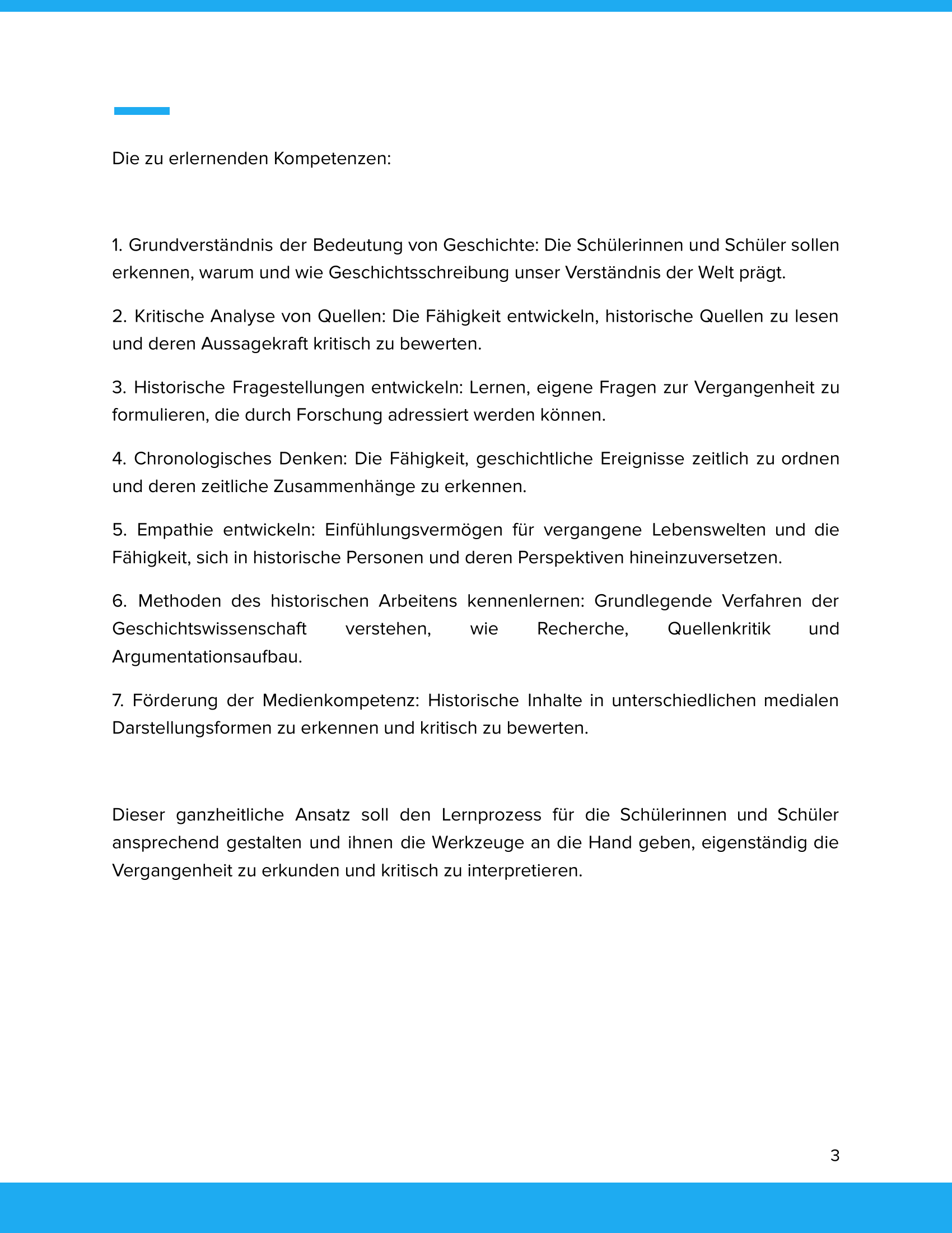 Einführung Geschichte – Die erste Geschichtsstunde Unterrichtsmaterial Geschichte SEK I