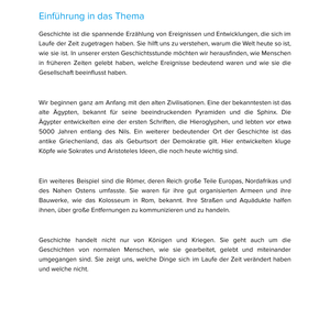 Einführung Geschichte – Die erste Geschichtsstunde Unterrichtsmaterial Geschichte SEK I