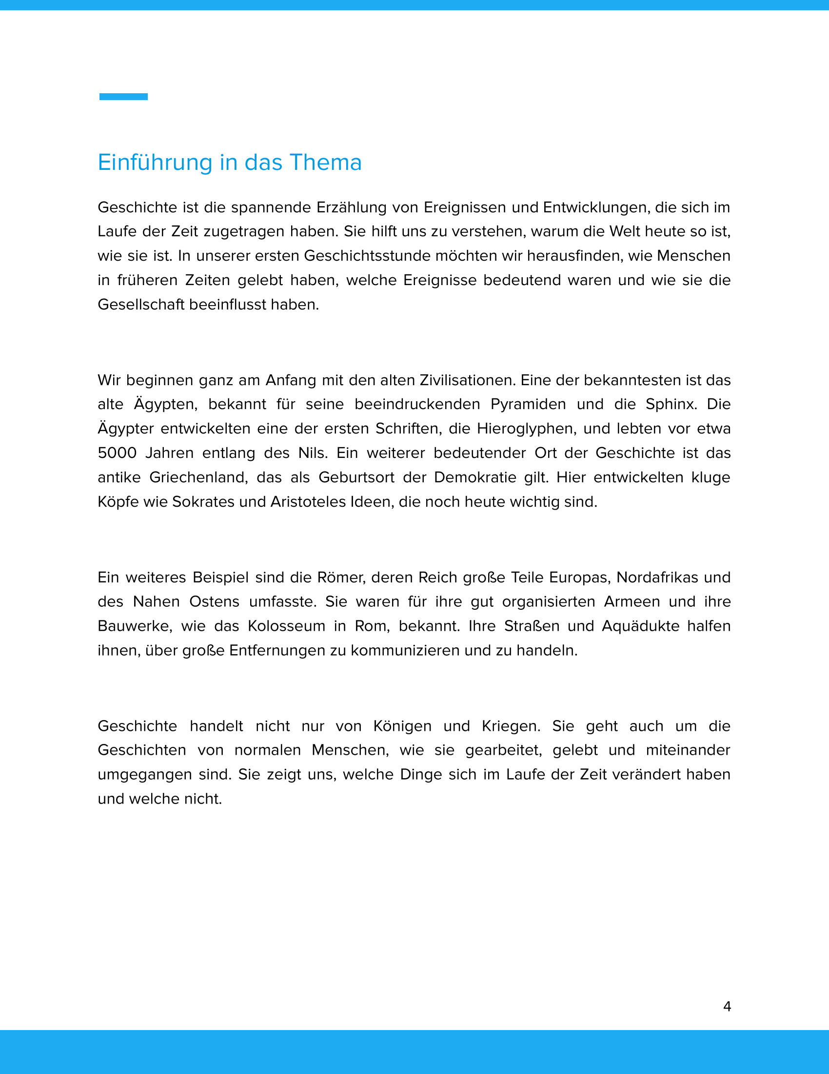 Einführung Geschichte – Die erste Geschichtsstunde Unterrichtsmaterial Geschichte SEK I