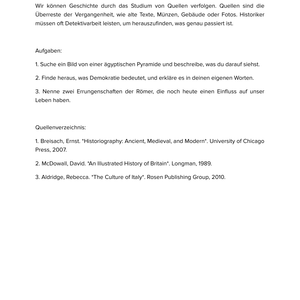 Einführung Geschichte – Die erste Geschichtsstunde Unterrichtsmaterial Geschichte SEK I