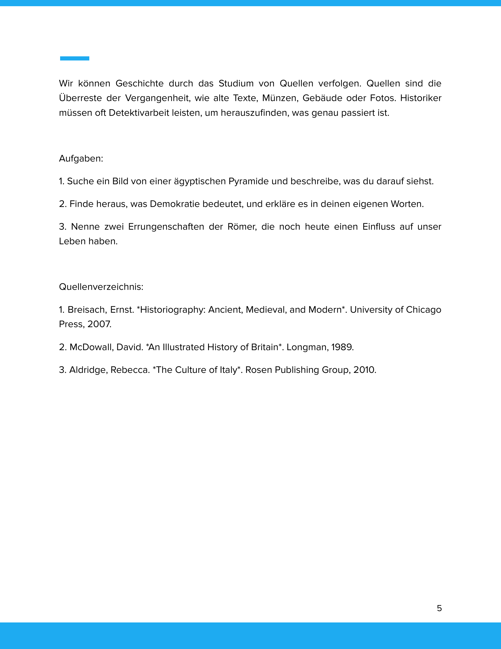 Einführung Geschichte – Die erste Geschichtsstunde Unterrichtsmaterial Geschichte SEK I