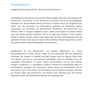 Einführung Geschichte – Die erste Geschichtsstunde Unterrichtsmaterial Geschichte SEK I