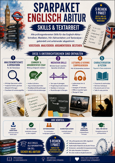 Sparpaket Englisch Abitur – Skills & Textarbeit | Oberstufe (Sek II)