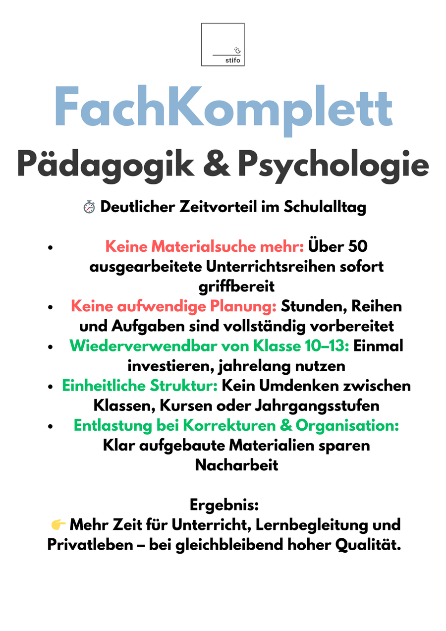 FachKomplett Psychologie & Pädagogik – 50+ Unterrichtsreihen einsatzbereit für den Unterricht Bild 3