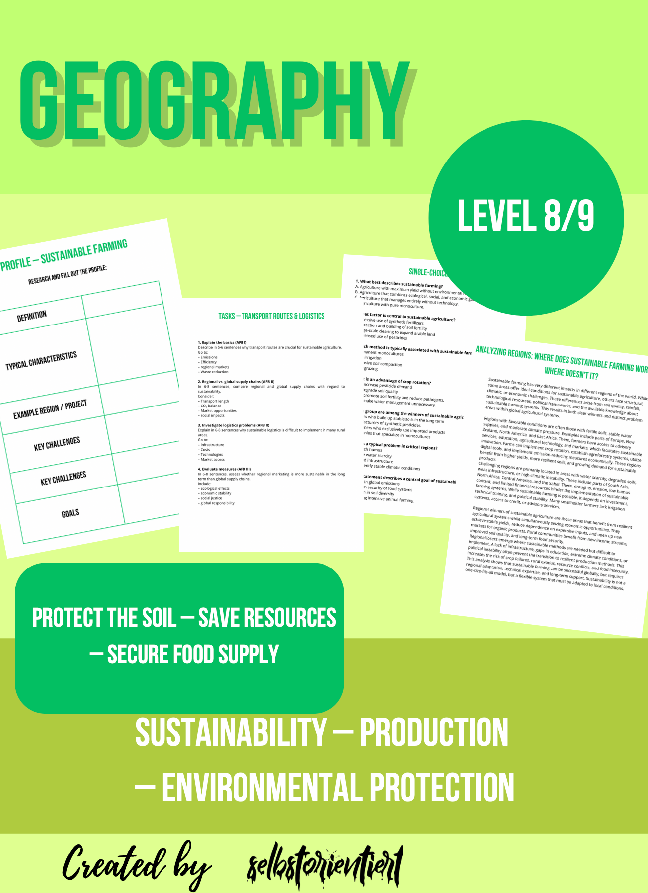 Sustainable Farming – Food Security and Environment (Grades 8–9)