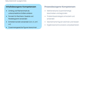 Flächeninhalt & Umfang von Vierecken | Unterrichtsreihe Mathematik Sek I