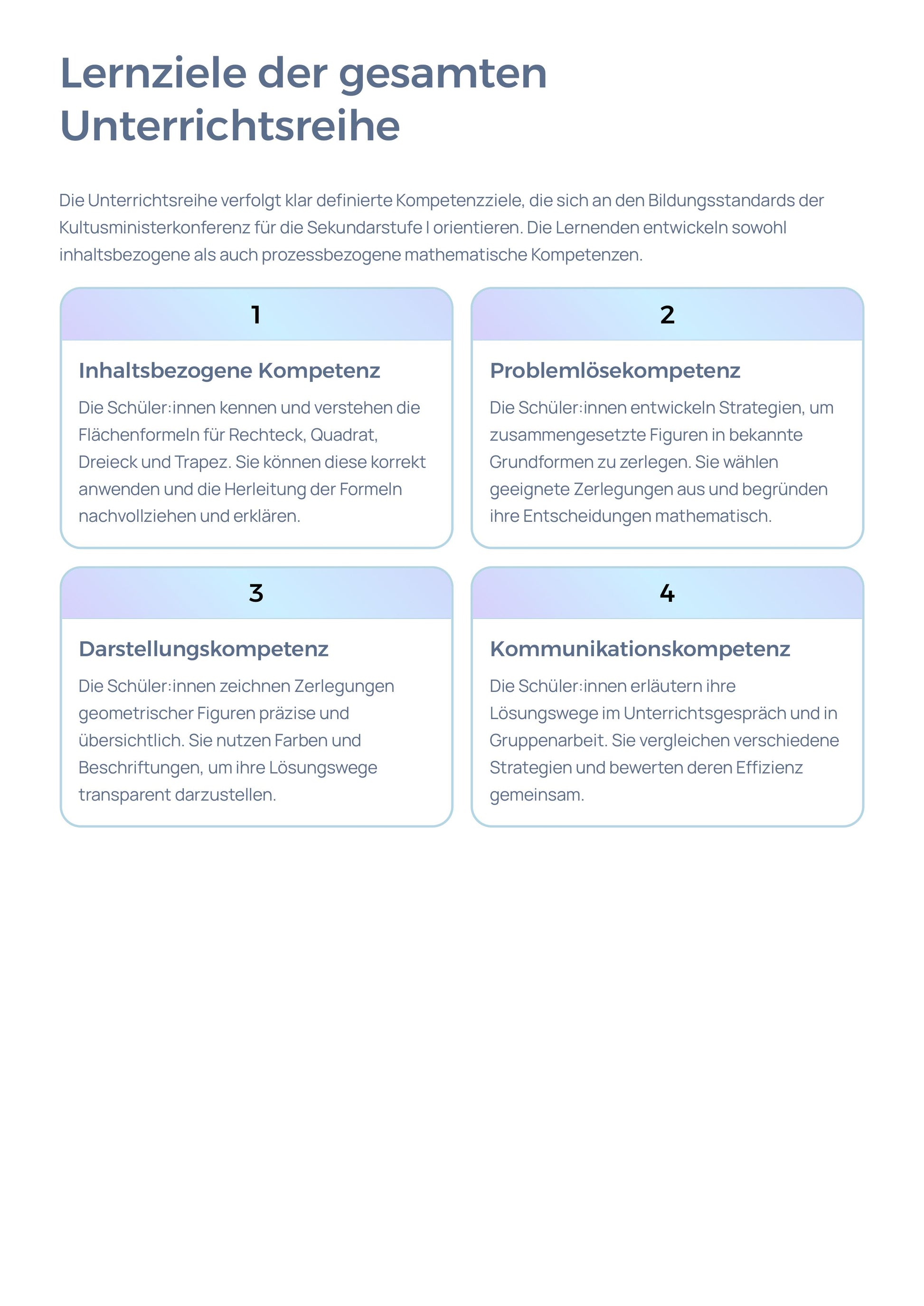 Flächeninhalt von Vielecken durch Zerlegung | Mathematik Unterrichtsreihe Sek I