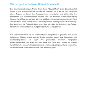 Franz Marc – „Blaues Pferd“ – Kunstunterricht SEK I