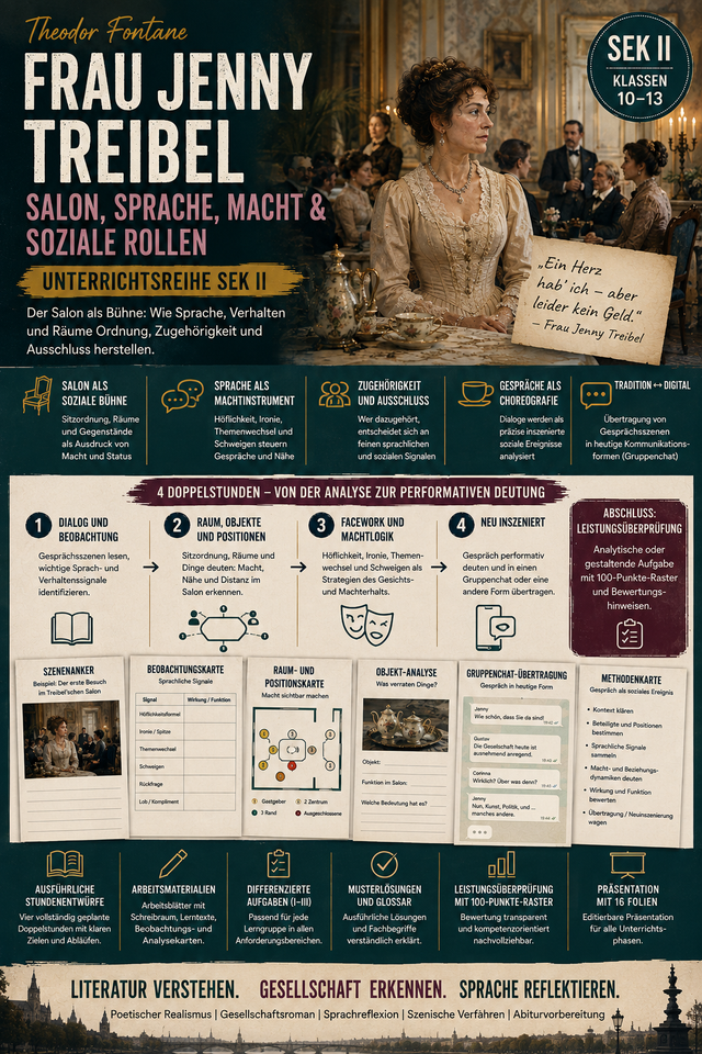 Frau Jenny Treibel: Der Salon als soziale Bühne – Unterrichtsreihe Deutsch Sek II