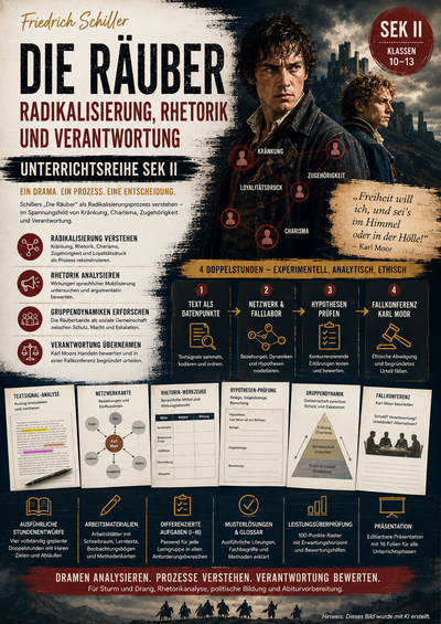 Die Räuber: Radikalisierung im Netzwerk – Unterrichtsreihe Deutsch Sek II