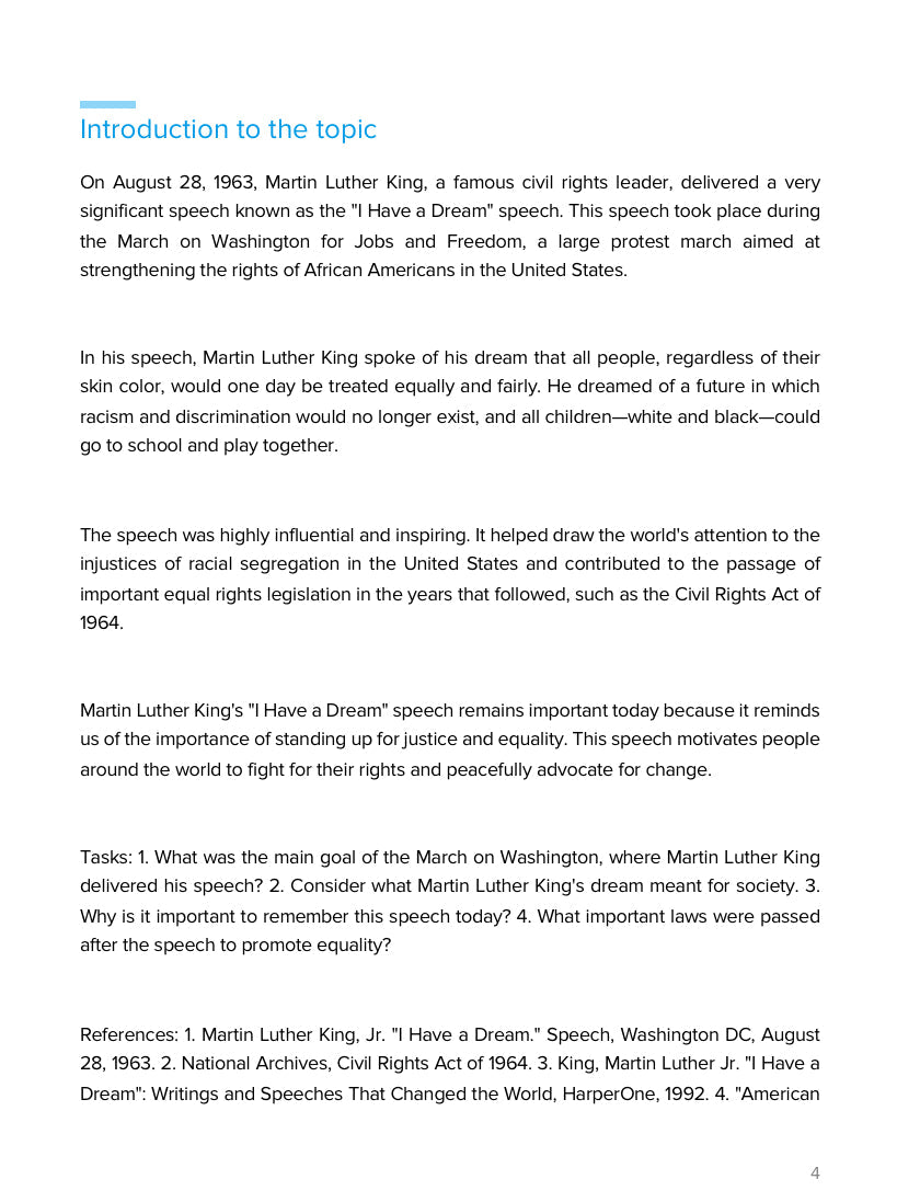 “I Have a Dream” Speech – Rhetoric, Civil Rights & Equality | Martin Luther King Jr. Analysis Workbook | GRADE 5–9