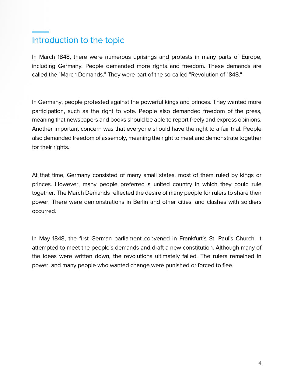 Germany’s March Demands 1848 – Teaching the Origins of Democracy | Social Studies Resource | Grades 5–9