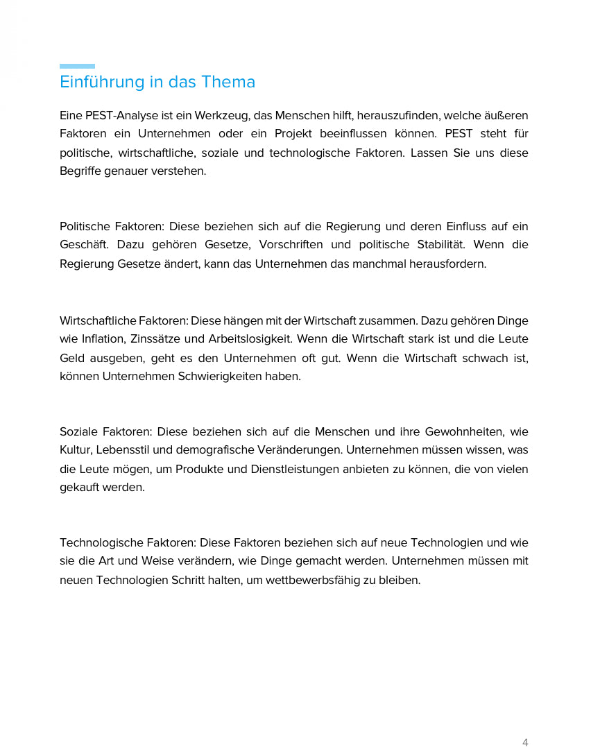 PEST-Analyse – Unternehmen im Umfeld verstehen und bewerten (SEK I, Klasse 7 bis 10)