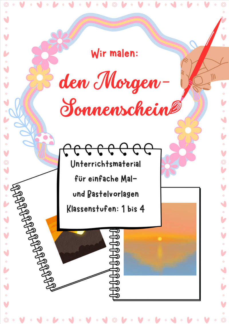 Morgen-Sonnenschein malen – Malvorlage & Anleitung für Klasse 1-4