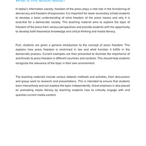 Freedom of the Press – Teaching Pack on Media & Democracy | GRADE 5–9