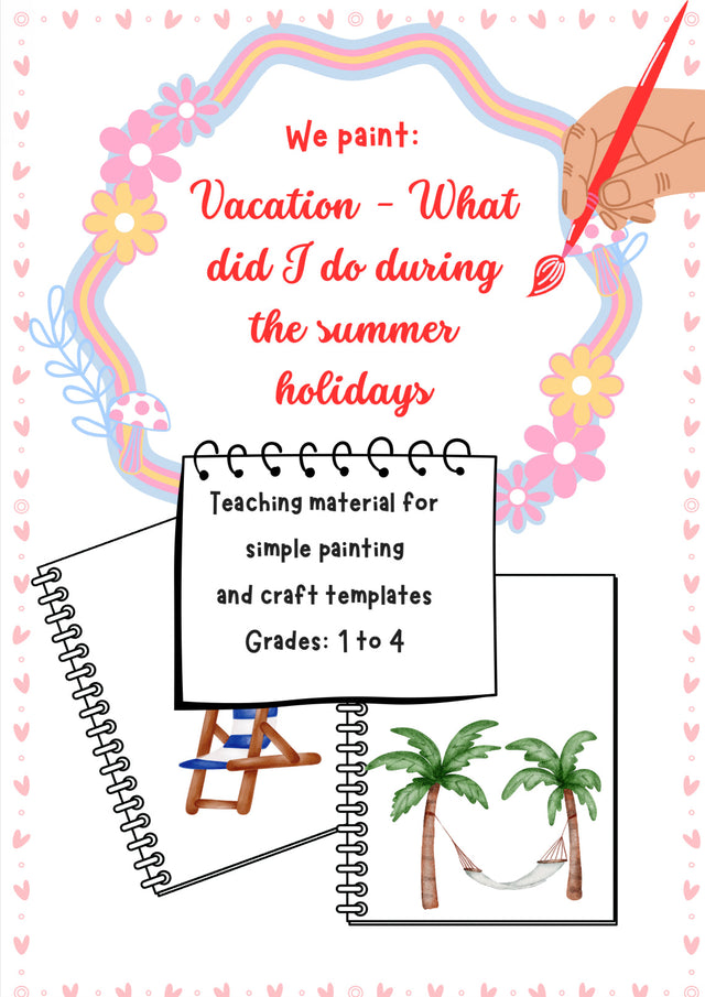 Summer Holiday Reflection – All About My Vacation Drawing Worksheet