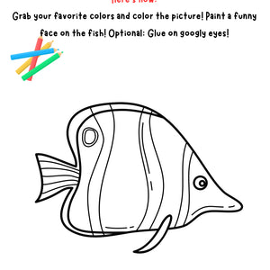 We Paint Funny Fish – Printable Art Worksheet for Grades K–4