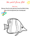 We Paint Funny Fish – Printable Art Worksheet for Grades K–4