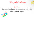 We Paint Wishes – Creative Art Worksheet for Grades K–4 Students