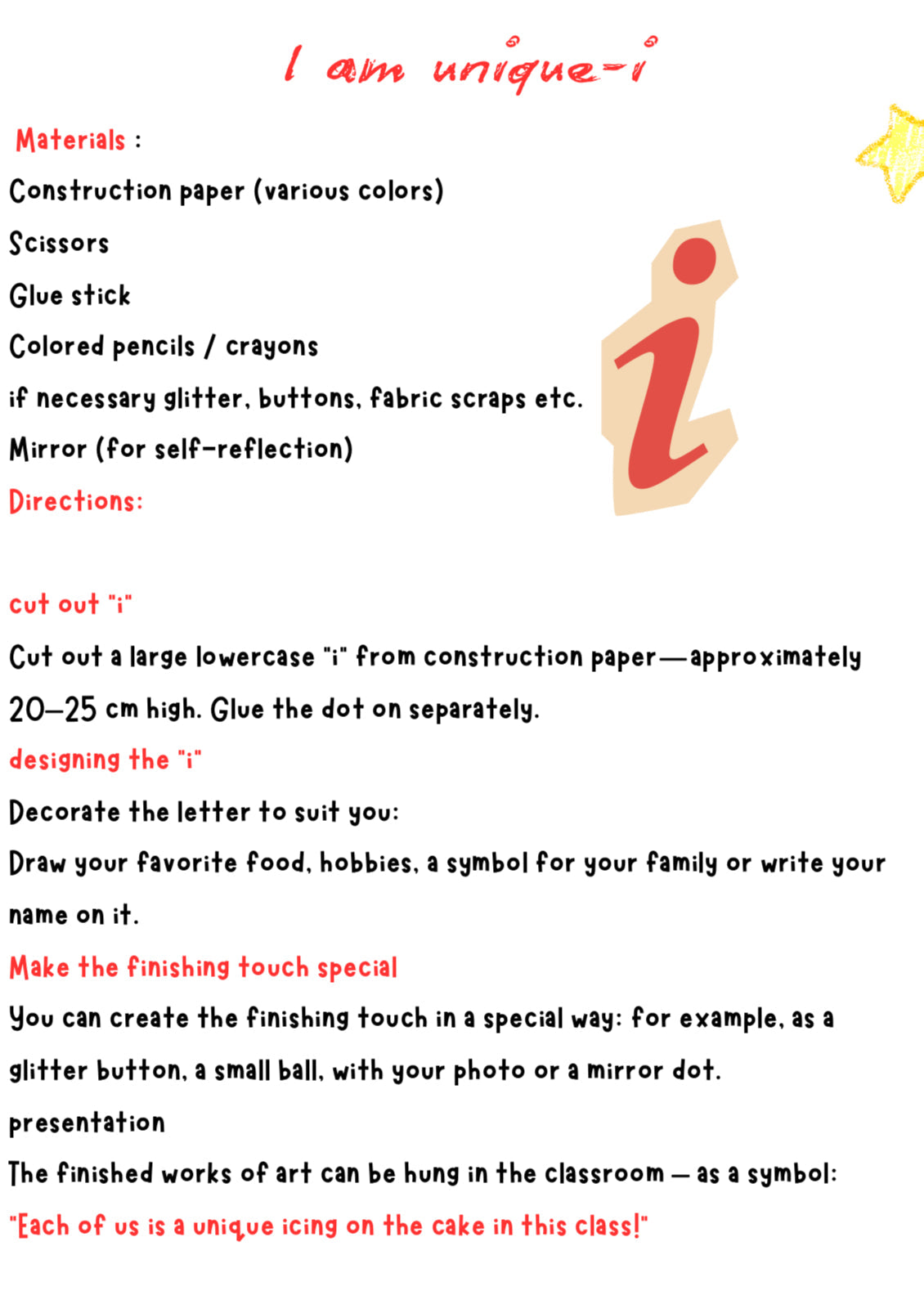 3D “Icing on the Cake” Craft – Printable Art Project K–4