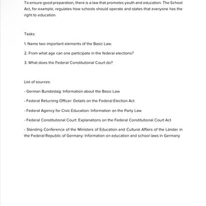 Germany’s Key Political Laws – Workbook on Democracy, Rights & Government | Grades 5–9