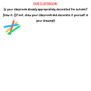 We Paint a Great Autumn Day at School – Printable Art Worksheet K–4