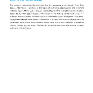 Martin Luther King – WORKBOOK on Civil Rights, Equality & Nonviolence | GRADE 5–9