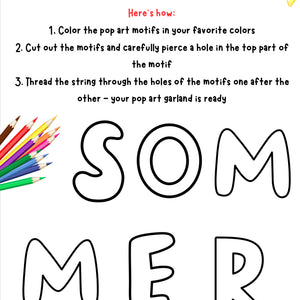 Printable Pop Art Garland – Visual Arts Worksheet for Grades K–4